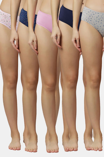 Buy Red Rose Medium Rise Full Coverage Hipster Panty (Pack of 3) - Multicolor